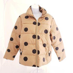 Puffer Jacket Polka Dot Who What Wear Brown Small